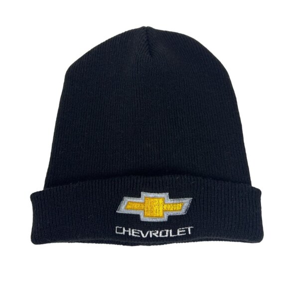 Carhartt Chevy Black Knit Beanie Unisex OS Embroidered Chevrolet Logo Hat - Picture 1 of 8